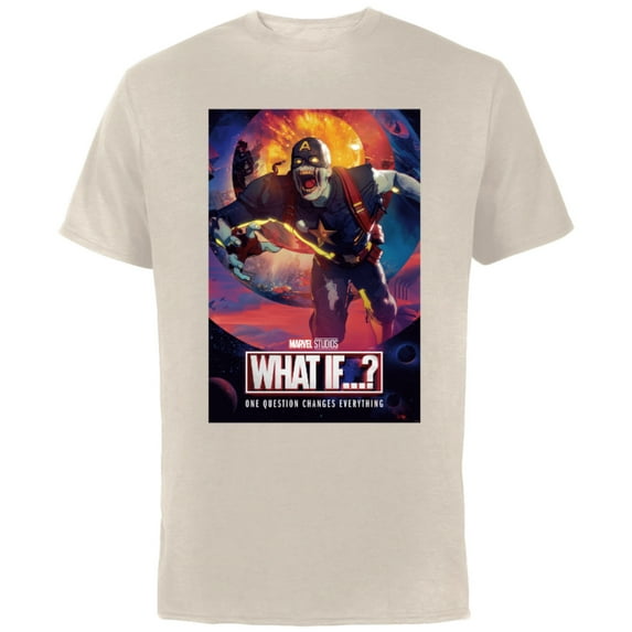 Marvel WHAT IF…? Zombie Captain America Comic Cover Standard - Short Sleeve Cotton T-Shirt for Adults - Customized-Natural