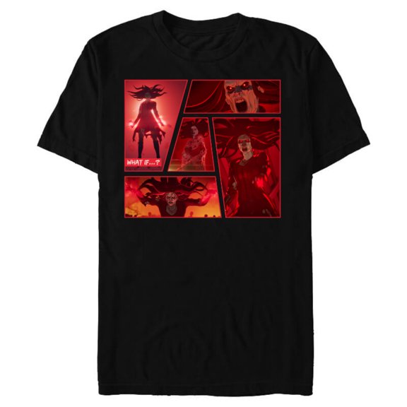 Marvel WHAT IF…? Zombie Wanda Maximoff Panel Standard - Short Sleeve Blended T-Shirt for Adults – Customized-Black