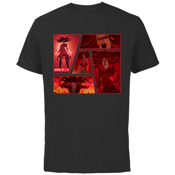 Marvel WHAT IF…? Zombie Wanda Maximoff Panel Standard - Short Sleeve Cotton T-Shirt for Adults - Customized-Black