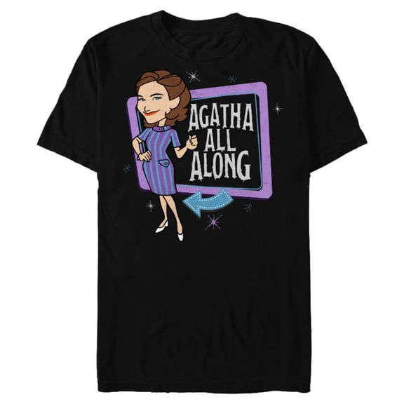 Marvel WandaVision Agatha All Along Retro - Short Sleeve Blended T-Shirt for Adults - Customized-Black