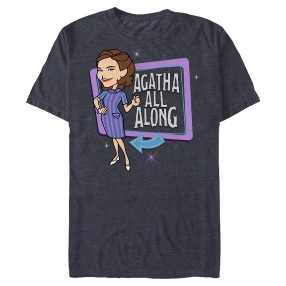 Marvel WandaVision Agatha All Along Retro - Short Sleeve Blended T-Shirt for Adults - Customized-Navy Heather