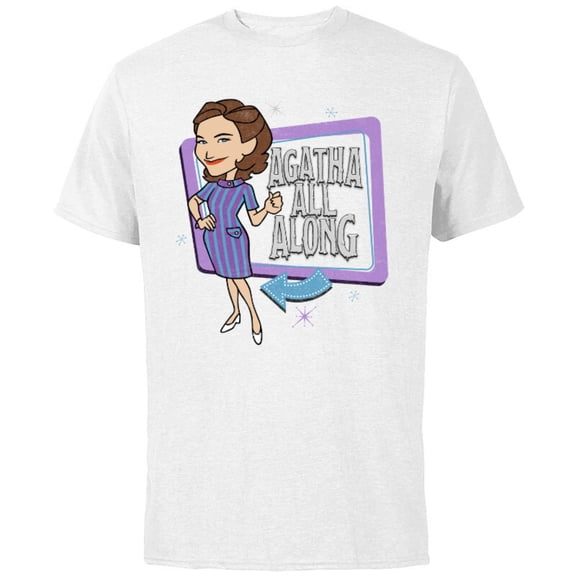 Marvel WandaVision Agatha All Along Retro - Short Sleeve Cotton T-Shirt for Adults - Customized-White
