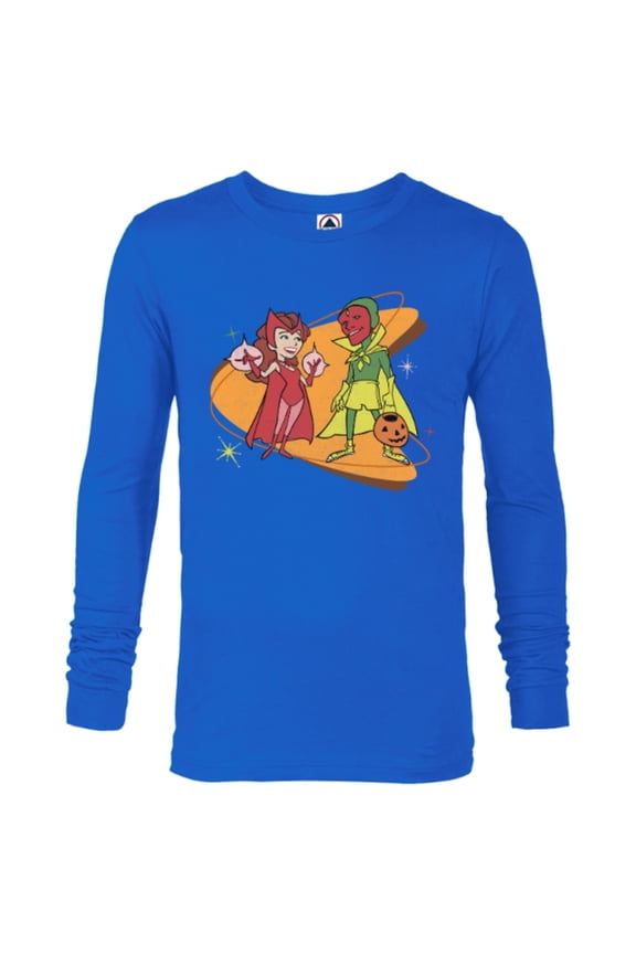WandaVision Scarlet Witch & Vision Retro 50s Standard - Long Sleeve T-Shirt for Men - Customized-Royal