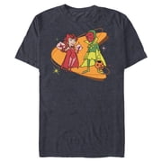 Marvel WandaVision Scarlet Witch & Vision Retro 50s Standard - Short Sleeve Blended T-Shirt for Adults - Customized-Navy Heather