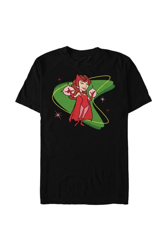 WandaVision Wanda Scarlett Witch 50s Retro - Short Sleeve Blended T-Shirt for Adults - Customized-Black