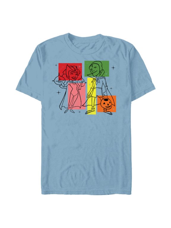 WandaVision Wanda & Vision 50s Standard - Short Sleeve Blended T-Shirt for Adults - Customized-Ocean Blue