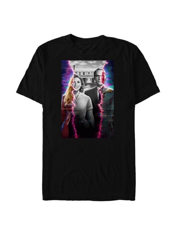 WandaVision Wanda & Vision Poster Standard - Short Sleeve Blended T-Shirt for Adults - Customized-Black
