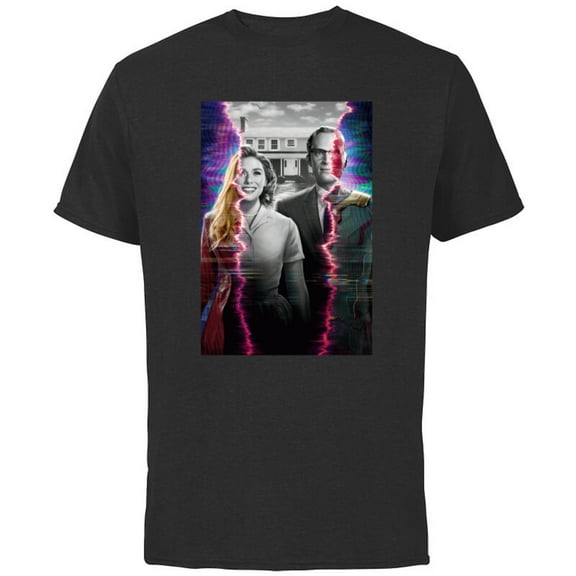 Marvel WandaVision Wanda & Vision Poster Standard - Short Sleeve Cotton T-Shirt for Adults - Customized-Black
