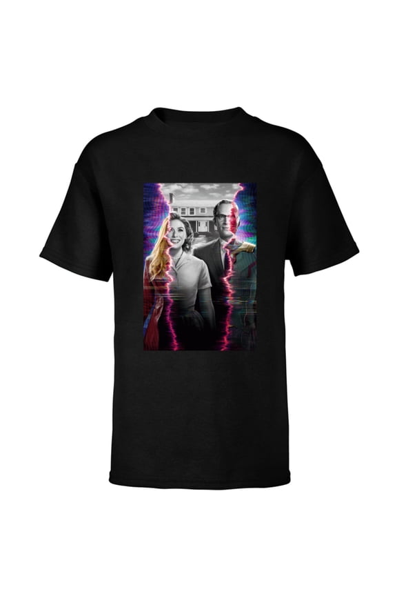 WandaVision Wanda & Vision Poster Standard - Short Sleeve T-Shirt for Kids - Customized-Black