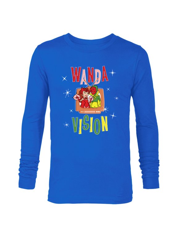 WandaVision Wanda & Vision Retro TV Artwork - Long Sleeve T-Shirt for Men - Customized-Royal