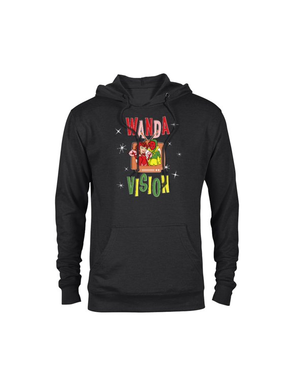 WandaVision Wanda & Vision Retro TV Artwork - Pullover Hoodie for Adults - Customized-Black