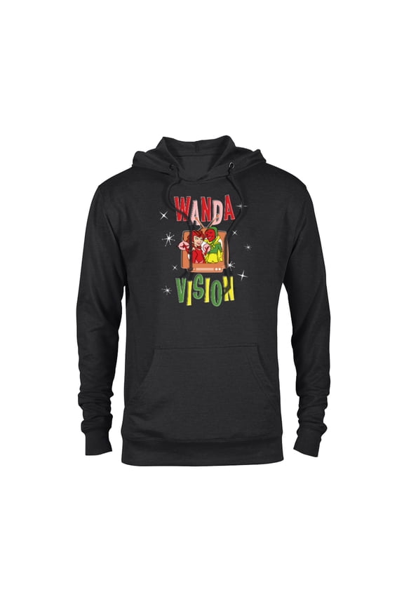 WandaVision Wanda & Vision Retro TV Artwork - Pullover Hoodie for Adults - Customized-Black