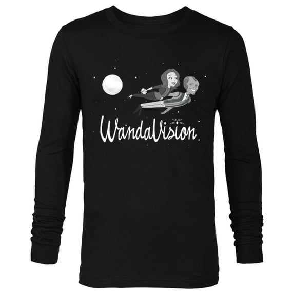 Marvel WandaVision Wanda and Vision 60s Moonlight Flight - Long Sleeve T-Shirt for Men – Customized-Black