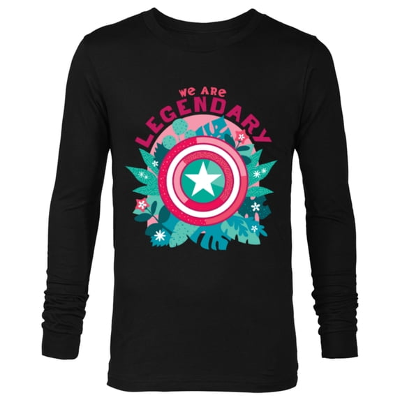 Marvel We Are Groot Captain America We Are Legendary - Long Sleeve T-Shirt for Men - Customized-Black