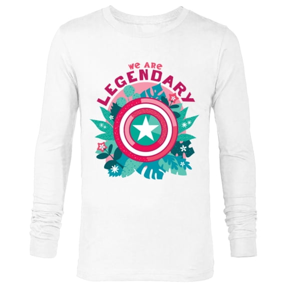 Marvel We Are Groot Captain America We Are Legendary - Long Sleeve T-Shirt for Men - Customized-White