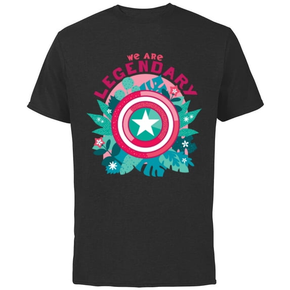 Marvel We Are Groot Captain America We Are Legendary - Short Sleeve Cotton T-Shirt for Adults - Customized-Black