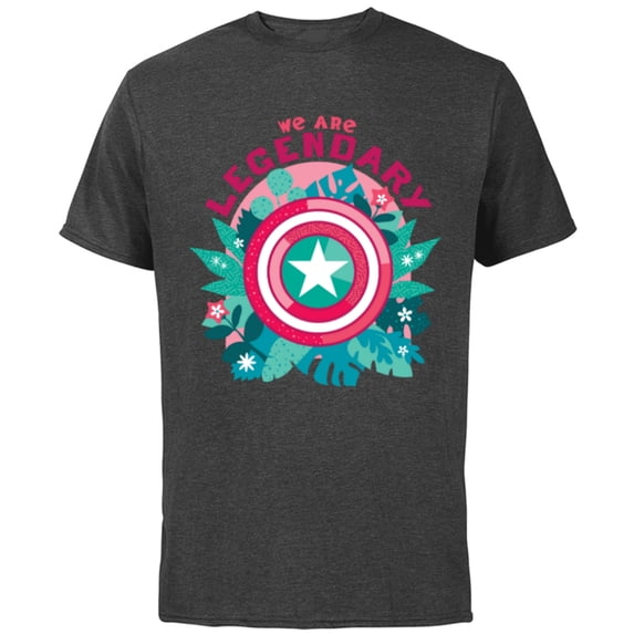 Marvel We Are Groot Captain America We Are Legendary - Short Sleeve Cotton T-Shirt for Adults - Customized-Charcoal