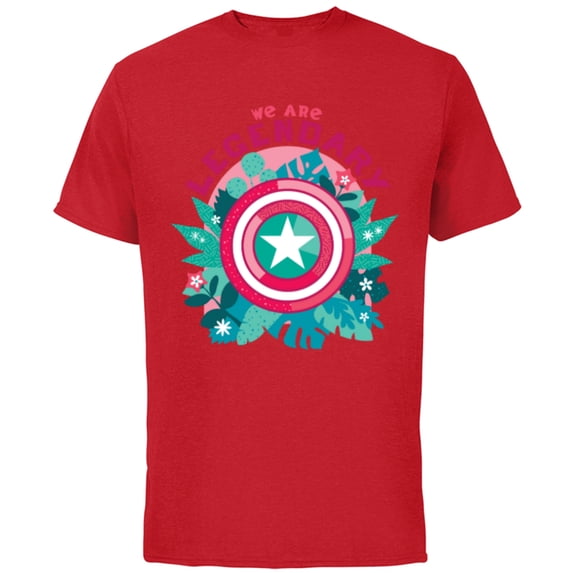 Marvel We Are Groot Captain America We Are Legendary - Short Sleeve Cotton T-Shirt for Adults - Customized-Red