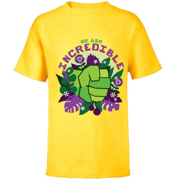 Marvel We Are Groot Hulk We Are Incredible - Short Sleeve T-Shirt for Kids - Customized-Yellow
