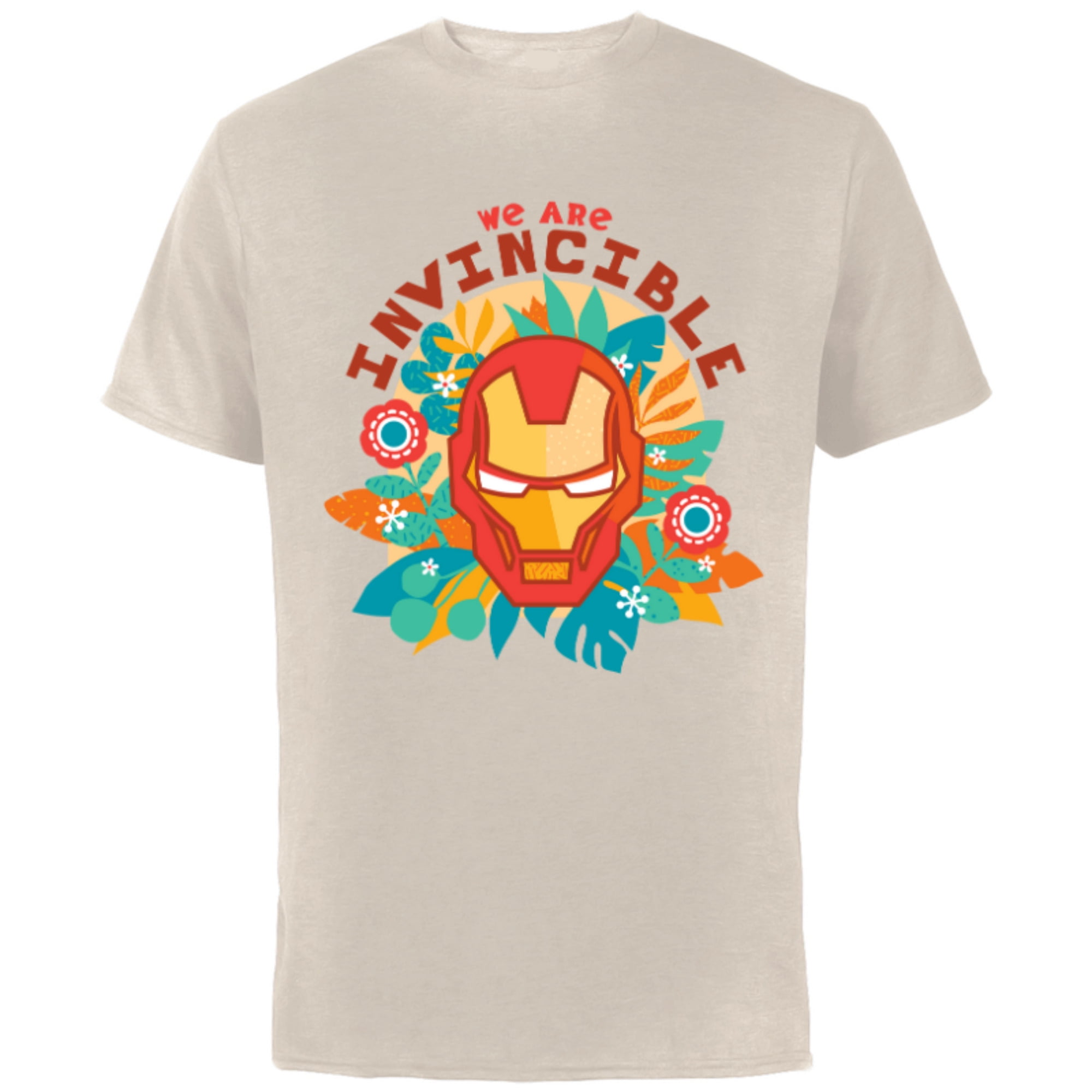 Marvel We Are Groot Iron Man We Are Invincible - Short Sleeve Cotton T-Shirt for Adults - Customized-Natural