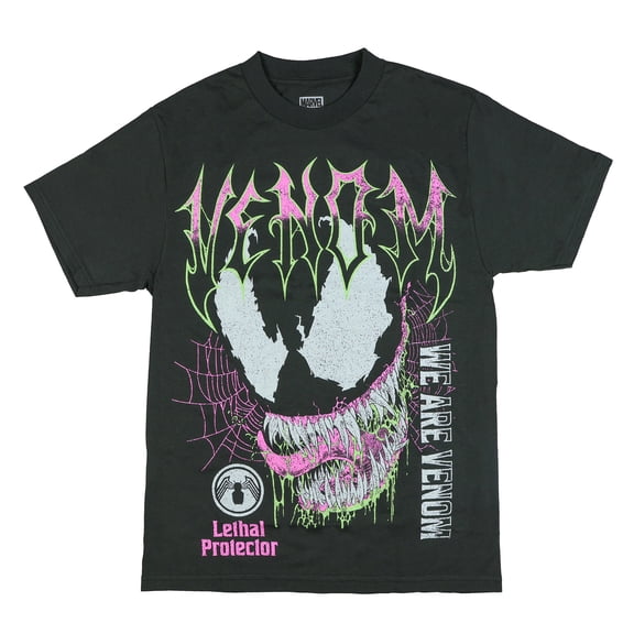 Marvel We Are Venom Men’s Graphic T-Shirt Lethal Protector Neon Print Tee