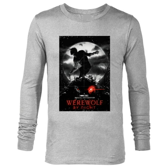 Marvel Werewolf by Night and Man-Thing Full Moon Disney+ - Long Sleeve T-Shirt for Men - Customized-Athletic Heather