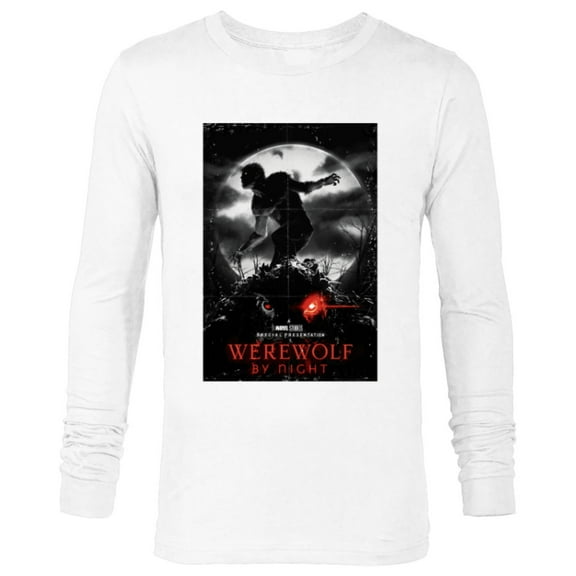 Marvel Werewolf by Night and Man-Thing Full Moon Disney+ - Long Sleeve T-Shirt for Men - Customized-White