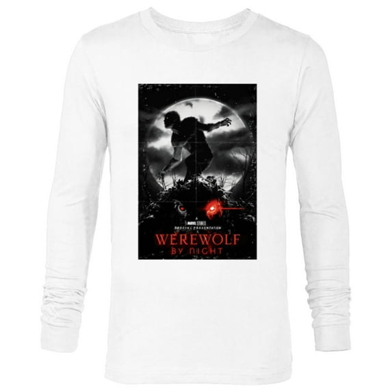 Marvel Werewolf by Night and Man-Thing Full Moon Disney+ - Long Sleeve T-Shirt for Men - Customized-White