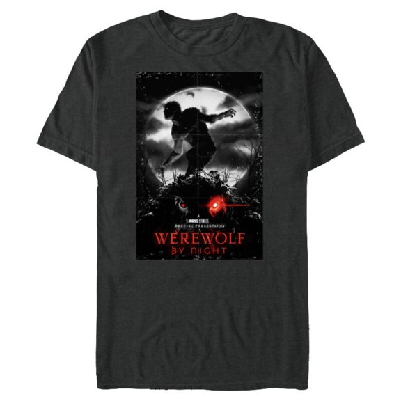 Marvel Werewolf by Night and Man-Thing Full Moon Disney+ - Short Sleeve Blended T-Shirt for Adults - Customized-Dark Heather