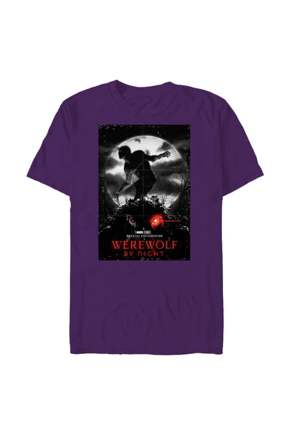Werewolf by Night and Man-Thing Full Moon Disney+ - Short Sleeve Blended T-Shirt for Adults - Customized-Purple