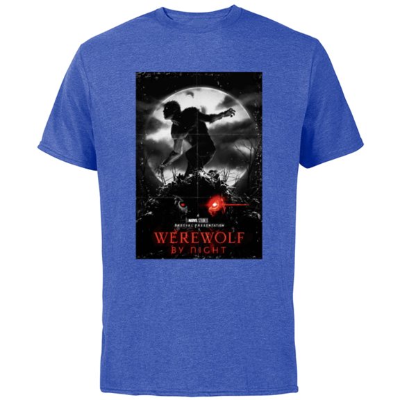 Marvel Werewolf by Night and Man-Thing Full Moon Disney - Short Sleeve Cotton T-Shirt for Adults - Customized-Royal Heather