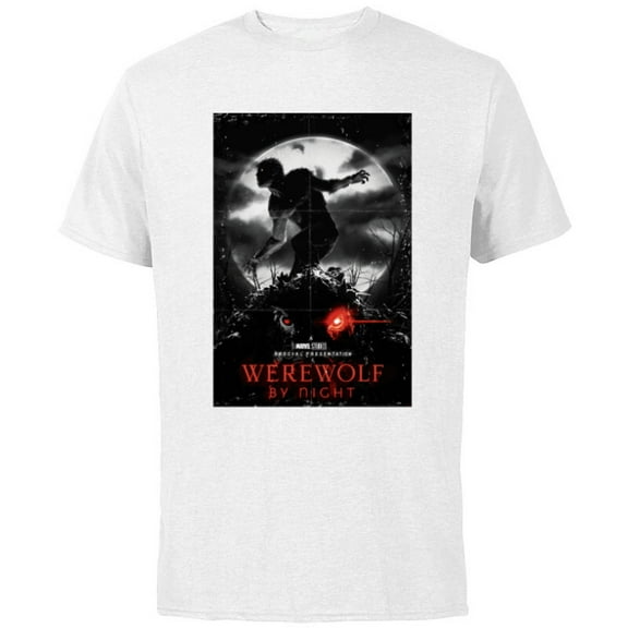 Marvel Werewolf by Night and Man-Thing Full Moon Disney  - Short Sleeve Cotton T-Shirt for Adults - Customized-White