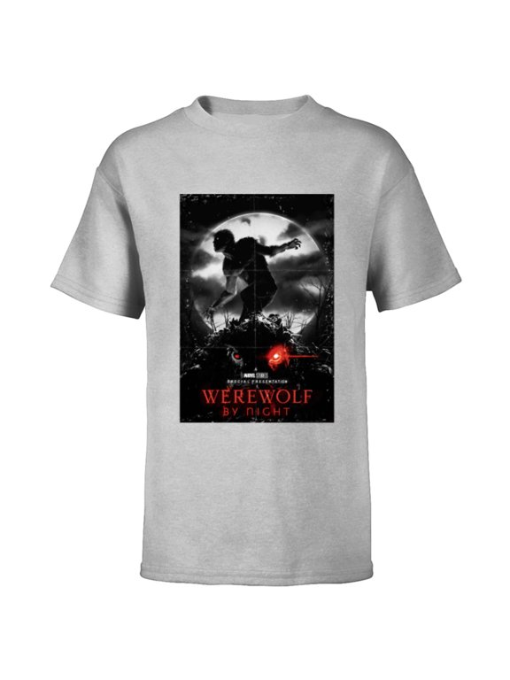 Werewolf by Night and Man-Thing Full Moon Disney+ - Short Sleeve T-Shirt for Kids - Customized-Athletic Heather