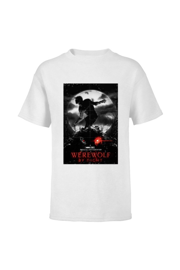 Werewolf by Night and Man-Thing Full Moon Disney+ - Short Sleeve T-Shirt for Kids - Customized-White