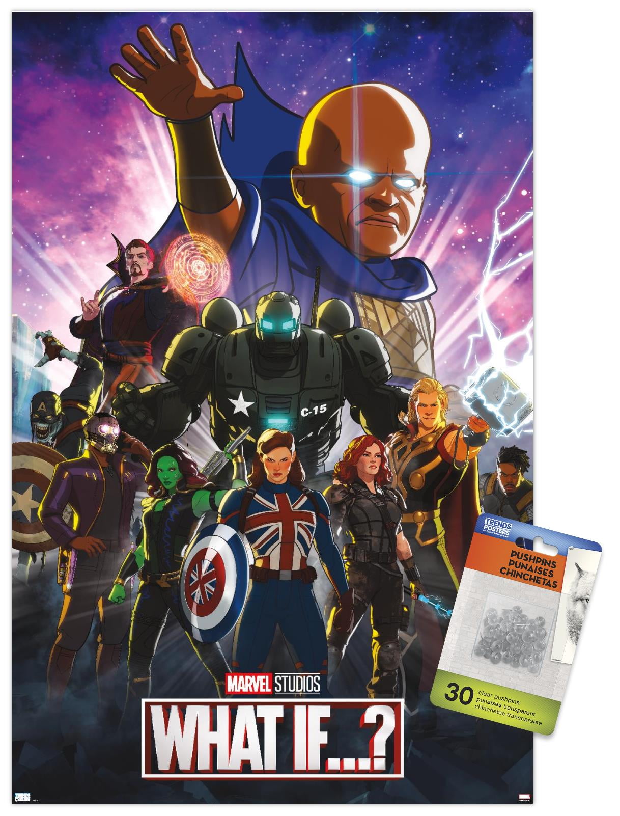 Marvel What If? - Group Wall Poster with Pushpins, 14.725" x 22.375"
