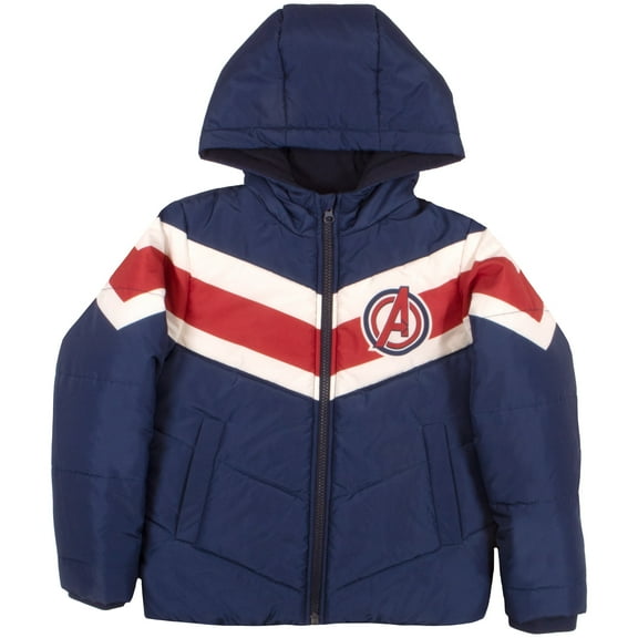 Marvel Spider-Man & Avengers Boys Graphic Puffer Winter Jacket (Little & Big Boys), Sizes 4–18