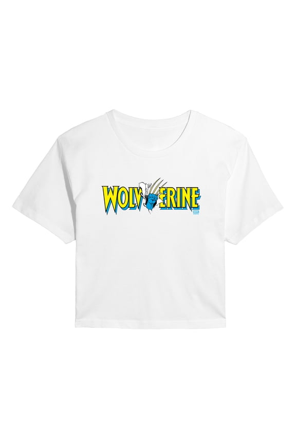 - Wolverine Claw Logo Horizontal Chest - Juniors Cropped Graphic T-Shirt
