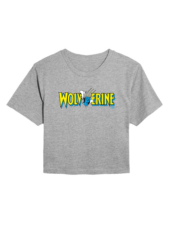 - Wolverine Claw Logo Horizontal Chest - Juniors Cropped Graphic T-Shirt