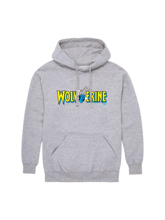 - Wolverine Claw Logo Horizontal Chest Men's Graphic Fleece Pullover Hoodie
