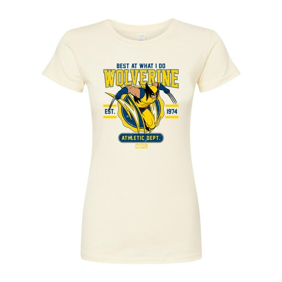 Marvel Wolverine - Collegiate Scratch - Juniors Fitted Graphic T-Shirt