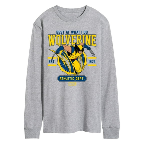 Marvel Wolverine - Collegiate Scratch - Men's Long Sleeve Graphic T-Shirt