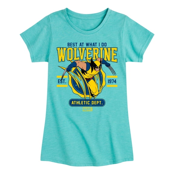 Marvel Wolverine - Collegiate Scratch - Toddler and Youth Girls Fitted Short Sleeve Graphic T-Shirt