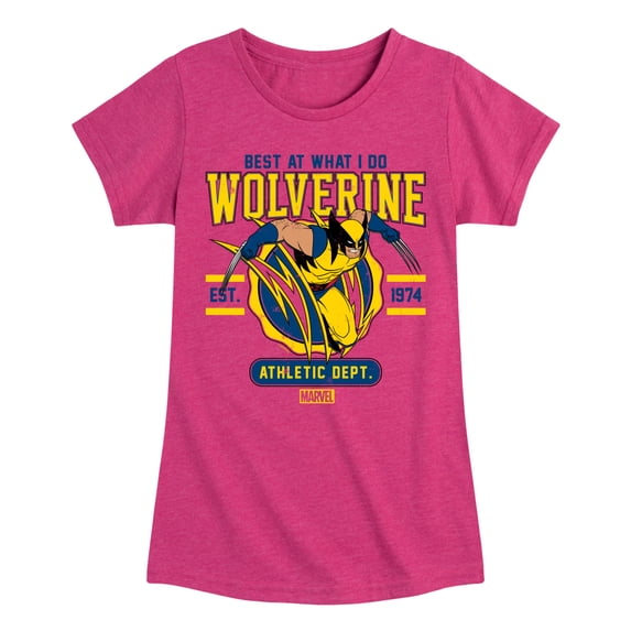 Marvel Wolverine - Collegiate Scratch - Toddler and Youth Girls Fitted Short Sleeve Graphic T-Shirt