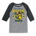 thumbnail image 1 of Marvel Wolverine - Collegiate Scratch - Toddler and Youth Raglan, 1 of 4