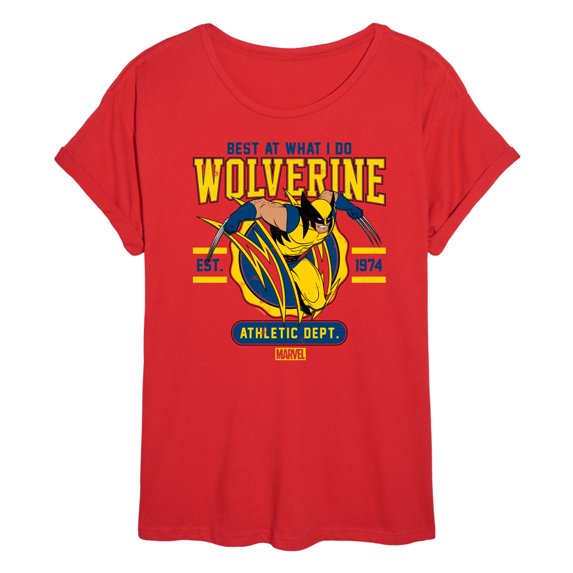 Marvel Wolverine - Collegiate Scratch - Women's Oversized Graphic T-Shirt