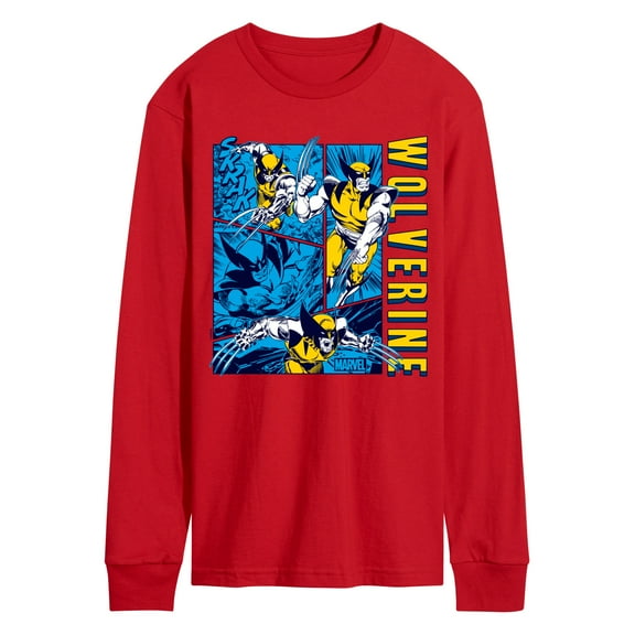 Marvel Wolverine - Comic Book Panels - Men's Long Sleeve Graphic T-Shirt