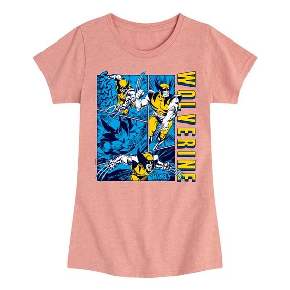 Marvel Wolverine - Comic Book Panels - Toddler and Youth Girls Fitted Short Sleeve Graphic T-Shirt