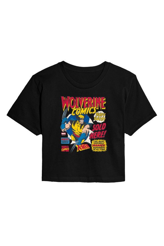 - Wolverine Comics Ad - Juniors Cropped Graphic T-Shirt