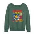 thumbnail image 1 of Marvel - Wolverine Comics Ad - Women's French Terry Long Sleeve Pullover, 1 of 4