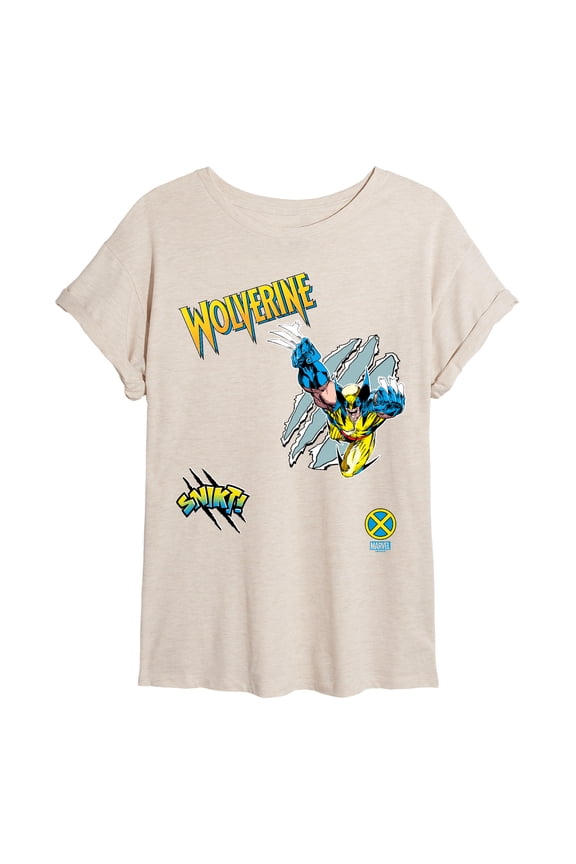 - Wolverine Icons - Juniors Oversized Graphic T-Shirt
